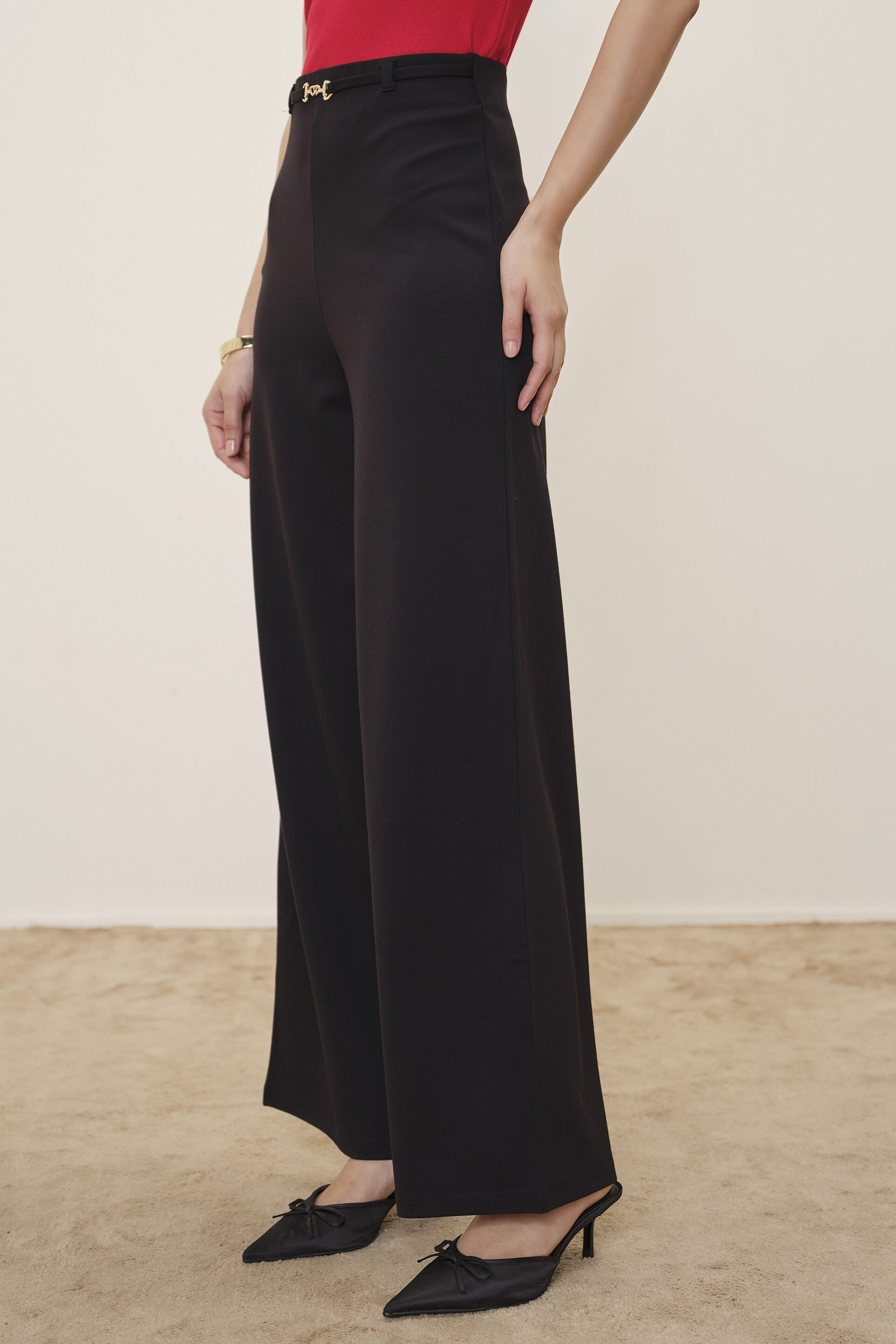 Black Straight-Fit Trousers, Black, image 2